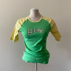 Vintage Guess colour block shirt